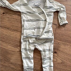 Bonnie Kids Cream and Navy Stripe One-Piece